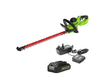 Greenworks 24V Hedge Trimmer G24HT56IIK2 with Battery and Charger