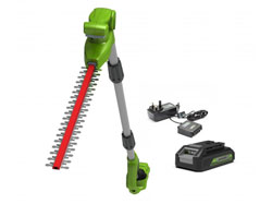 Greenworks G24PH51K2 24V Long Reach Cordless Hedge Trimmer (with 2Ah Battery and Charger)